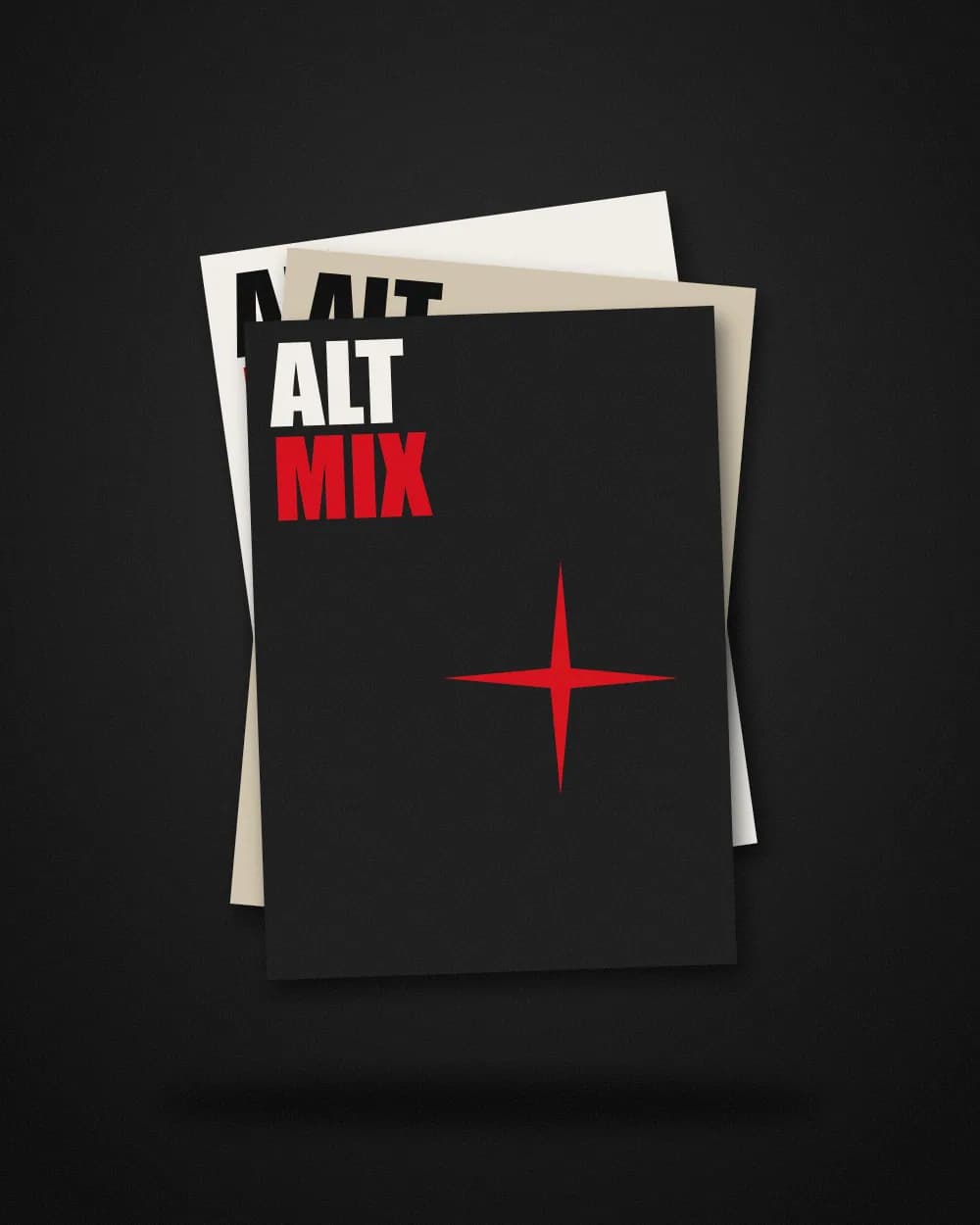 A stack of three overlapping Alt Mix flyers